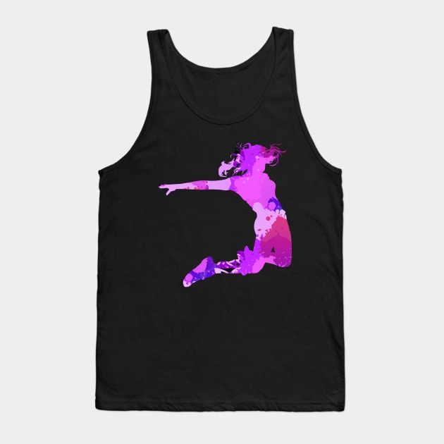 Dance Off Jumping Girl Cool Magical Vivid Design Tank Top by Stylomart